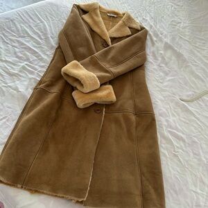 Hilary Radley Genuine Shearling and Suede Jacket Size 10 New
